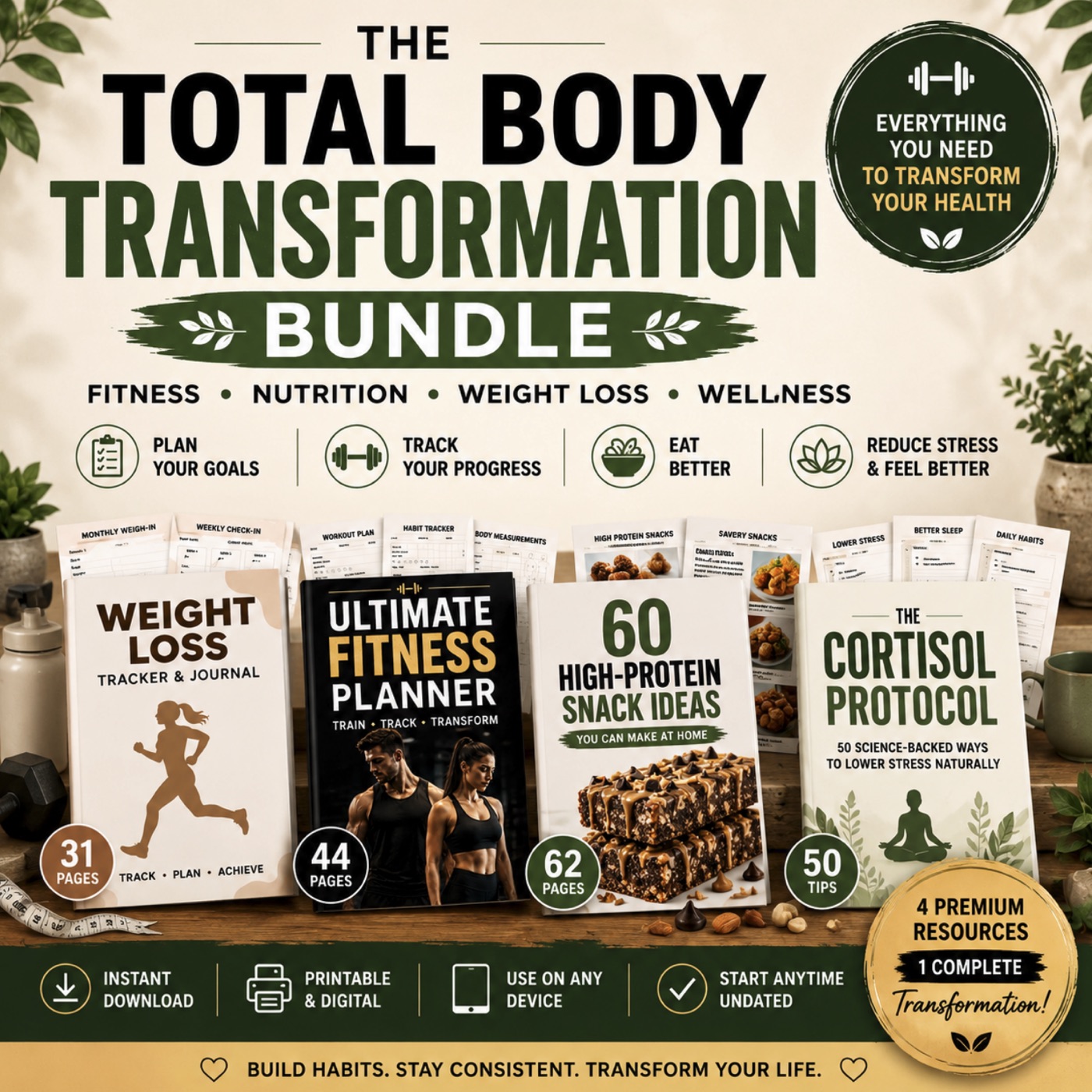The Total Body Transformation Bundle — four-product cover