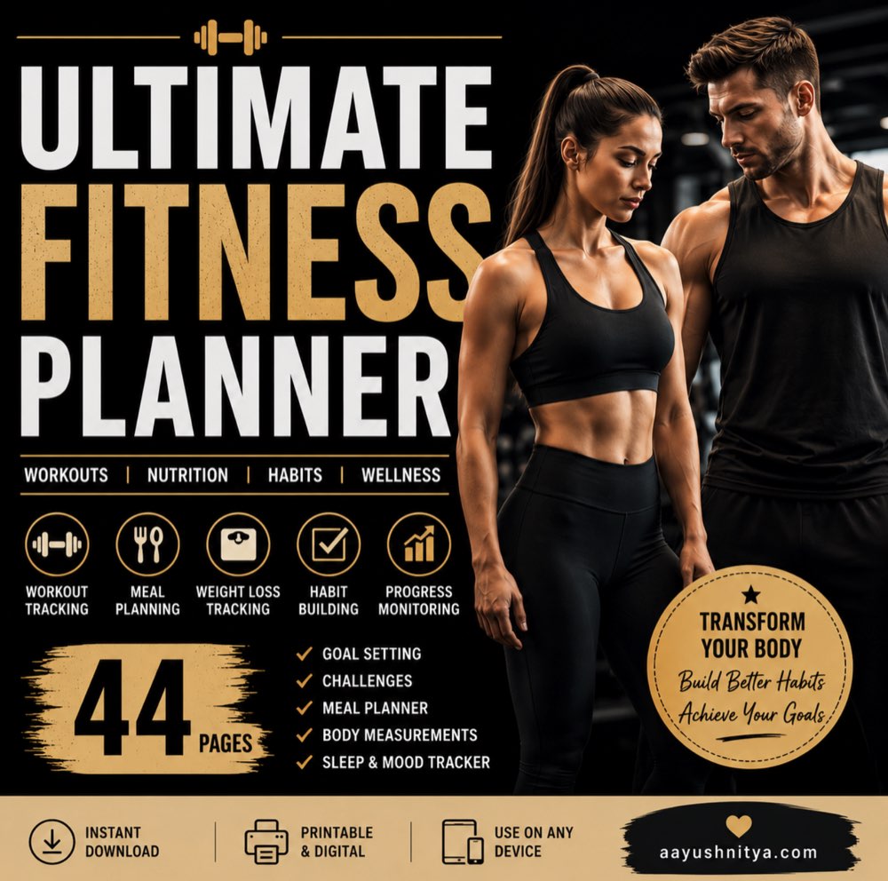 Ultimate Fitness Planner — 44-page printable and digital PDF cover